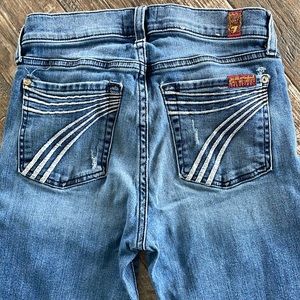 7 For All Man Kind Dojo size 24. inseam 31” light denim. Trouser